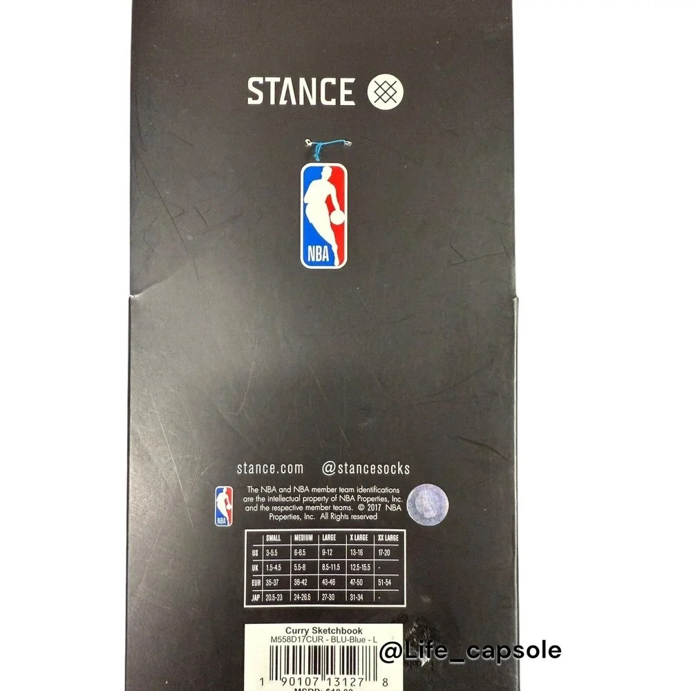 Socks Size 9-12 Stance Curry Warriors Crew NBA Golden State Stephen 30 Men's New